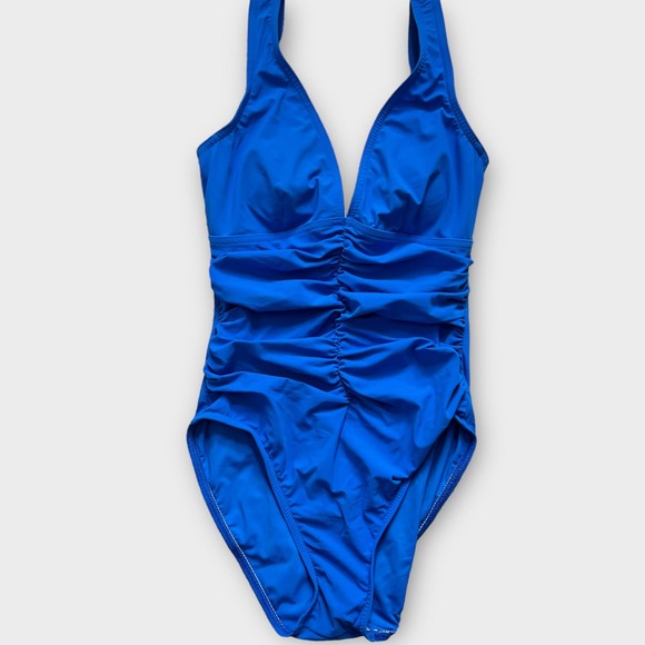 Elegant Blue Women's One Piece Swimsuit - Picture 5 of 10